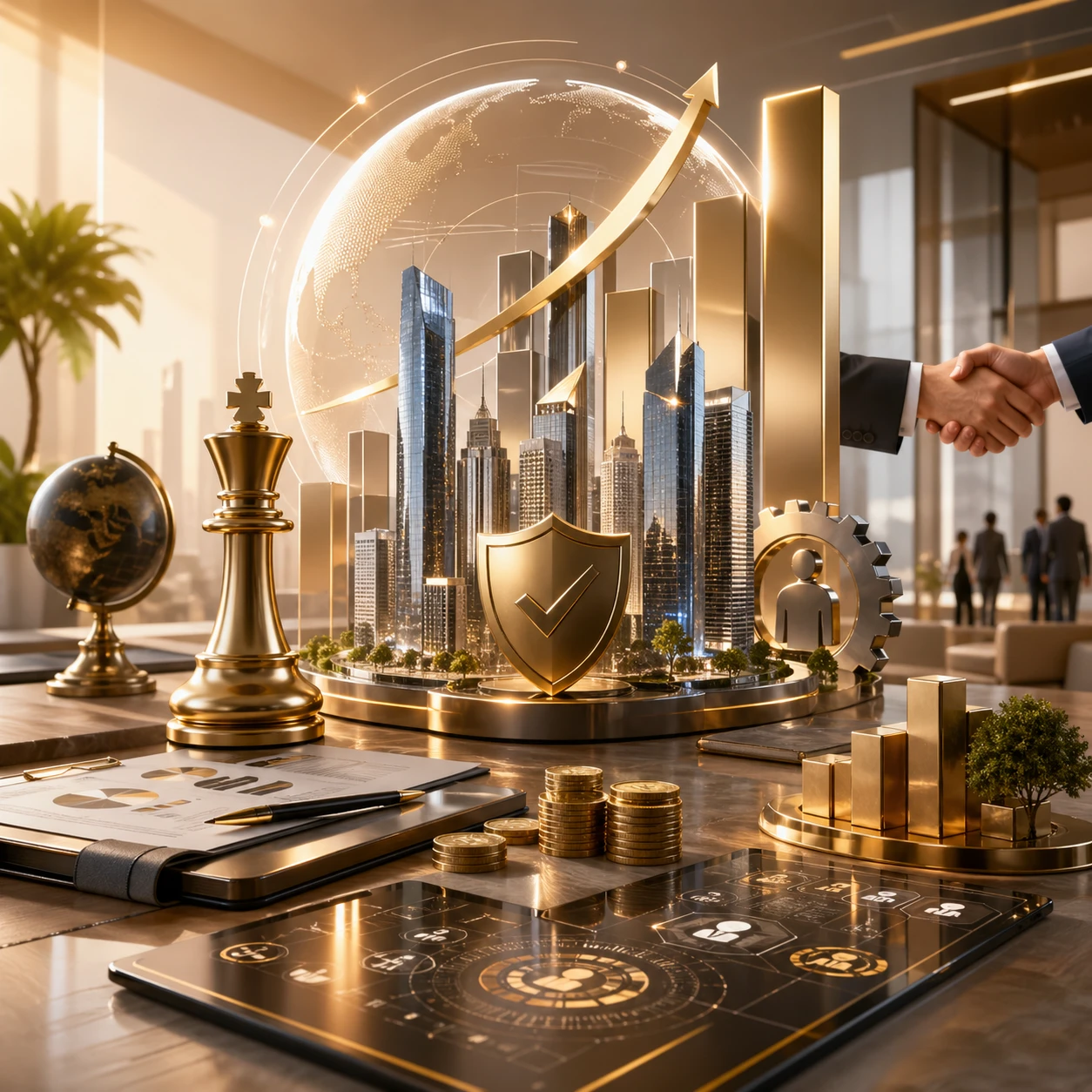 Investment growth and partnership visual